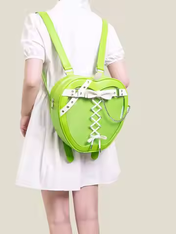 Original Green Apple Itabag School Bag Sweet Heart Chain Mochila Cosplay Gothic Harajuku Lolita Bags