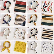 HairScarf Ribbon mini 50cm Small Square HEADBAND BOW Retro Neck Silk Scarf Women Elegant Handkerchie