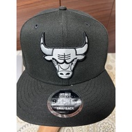 NE 9 Fifty High Crown Chicago Bulls Black Baseball Cap Snapback Adjustable