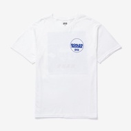 Boiler Room 25th Anniversary Commemorative White and Blue Printed Short Sleeve Men's Plus Size Round