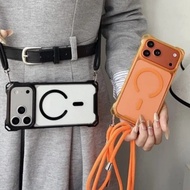 Drone Design Crossbody Strap Corner Lanyard Transparent Phone Case for IPhone17 Air 12 13 16 15 14 P