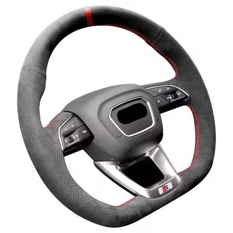 Alfanxi Hand Stitch Alcantara Steering Wheel Cover Compatible with Audi Q3 Q5 SQ5 SQ5 Sportback Q7 S