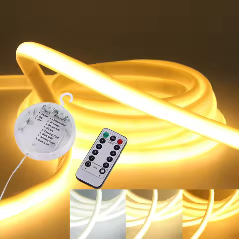 IP65 Waterproof COB LED Strip Neon Light With 3AA IP44 Battery Box 320LEDs/M Dimmable RA90 Adhesive