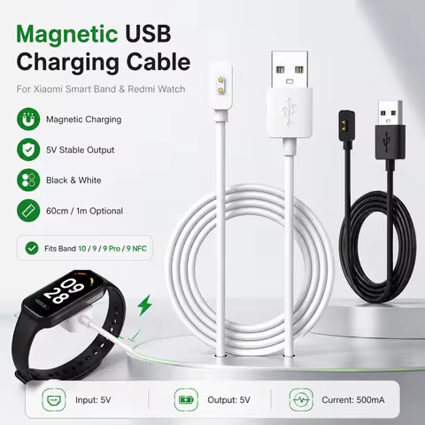 Charger For Xiaomi Band 10 / 9 /9 Pro /9NFC USB Cable Charging Data Charger Smart Watch Charge Power