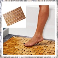 [Z F L U] Teak Wood Bath Mat Feet Shower Floor Natural Bamboo Non Slip Large 50x70cm