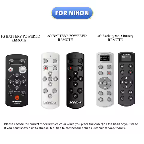 AODELAN ML-L7A Wireless Shutter Release for Nikon Z30, Z6 II, Z7 II, Z fc, P1000, P950, Z50, B600, A