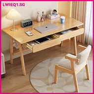 Study Table Simple Walnut Color 140cm Double Drawer Desk Bedroom Student Waterproof Solid Wood Compu