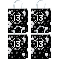 16 Pieces Official Teenager 13th Birthday Party Favors Bags,Black White Gift Snacks Treat Candy Favo