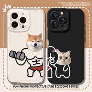 Fitness Couple Suitable for Apple 17pro Phone Case iphone14 Cat opporeno13 Puppy vivox200 OnePlus ac