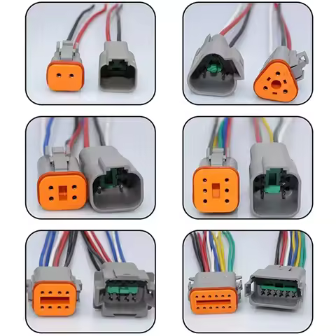 5sets DT Waterproof Automotive Connector With 15cm Wiring DT06-2S/DT04-2P 3P 4P 6P 8P 12P Male Femal