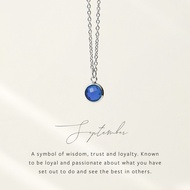 September Birthstone Dainty Silver Necklace — Sapphire