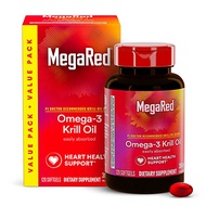 MegaRed Krill Oil 350mg Omega 3 Supplement with EPA, DHA, Astaxanthin & Phospholipids, Supports Hear