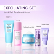 SKINTIFIC 5pcs Paket-Skincare Set | Moisturizer+Serum +Toner+ Sunscreen+ Cleanser paket lengkap Seru