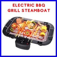 Electric Barbecue BBQ Grill & Steamboat Hot Pot Pan/ Pemangang BBQ Elektrik/ Kuali Steambot