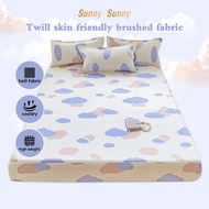 SunnySunny New Fitted Bedsheet Soft Comfortable Mattress Protector Premium Bed Cover Fit Height 10inch Single/Queen/King Size