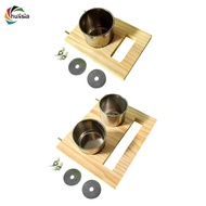 [chulisia] Parrot Perch Feeding Cup Birdcage Bowl Accessories Animal Hanging Feeder Perch Stand for 