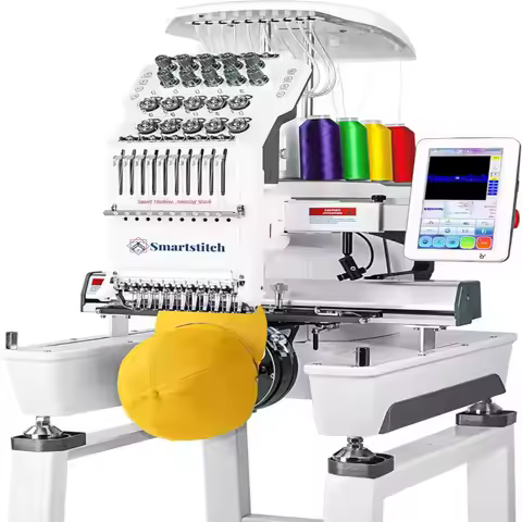NEW Smartstitch S-1001 Upgraded Embroidery Machine with 10 Needles, 1200SPM Max Speed, 7 Touch Scree