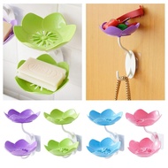 Laundry Soap Holder Anti-slip Pp Flower Soap Box Wall Soap Dish Soap Drain Box Soap Free Q7c9