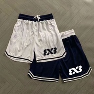 3X3 Basketball Shorts Men American Summer Training Fitness Sports Breathable Knee-length Pants Child