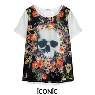 iCONiC NEVER DIE TOP #4867 เสื้อผญ ผ้าไหมชีฟอง ทรงหลวม อก40" ยาว26" เสื้อแฟชั่น เสื้อแฟชั่นผญ เสื้ออ