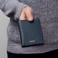 HUGO BOSS Card holder with flap and money pocket Classic Grained Navy HLG416N