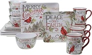Certified International Evergreen Christmas 16pc Dinnerware, Service for 4, Multicolored