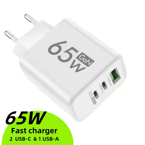 GAN Fast Charging 65W USB European plug qc3.0 EU KR PD Fast charging head is suitable for Xiaomi Hua