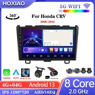 Car Radio Android 13 For Honda Cr-v 3 Re Crv 2006 2007 2008-2012 Wireless Carplay Auto 360° Car Mult
