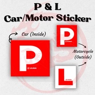 P motor sticker (2pcs) L motor  sticker (2pcs) P sticker Kereta(dalam)