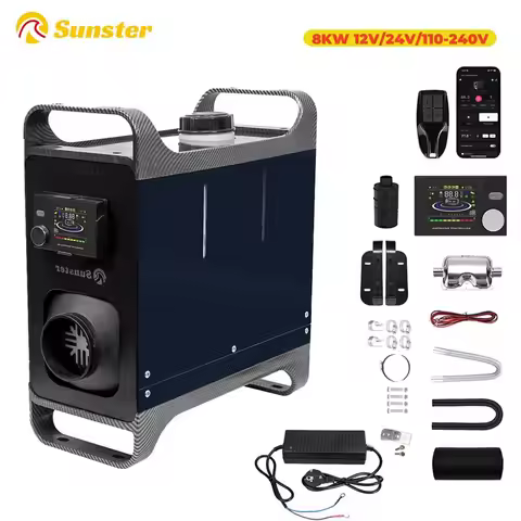 8KW 12V 24V 220V Diesel Air Heater With Bluetooth APP&LCD Monitor Parking Night heater for Car RV Ca