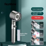 FAY Water-saving Sprinkler, Handheld 3 Modes Pressurized Shower Head,  High Pressure Universal Bathroom Accessories Shower Sprinkler For Home