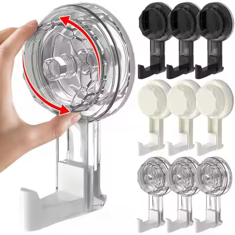 Black Vacuum Hooks Powerful Suction Cup Reusable Storage Hook Heavy Duty Bathroom Kitchen Hanger Tra