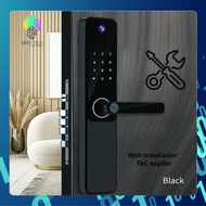 Tuya Smart Tuya Wifi App Camera Locks Biometric Fingerprint Password Card Key Digital Door Lock with inner screen and Cats Eye front cam