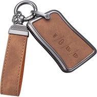 YO&YOYE Compatible with Lexus Key Fob Cover with Keychain Leather Key Case Protector Fit for Lexus E
