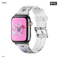 elago BT21 Clear Apple Watch Strap for All Apple Watch series 1 2 3 4  5 6 7 8 9 10 11 SE Ultra (38/