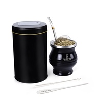 CUOPRU แก้วชามาเต้ Yerba Mate Cup 304 แถมหลอดฟรี ที่กรองชาอัน พร้อมแปรงล้างทำความสะอาด สแตนเลส ที่กร