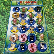 (24 PCS) PIN BROS KARAKTER LABUBU DAN SANRIO / PENITI BROS LABUBU SANRIO / BROS KARTUN LABUBU SANRIO