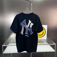 MLB NY 100%Original Cotton Sleeve Short Sleeves Tshirt Couple Tshirts Bottoming Shirt Round Neck Tsh