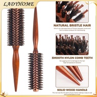 LH Anti-Static Wood Boar Bristle Round Brush for Hair Styling & Volumizing KZ