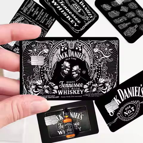 JACK DANIELS LOGO Anime Front Cover Film Sticker Skin For Credit Debit Card Small Large Chip