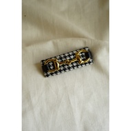 Helen Studio H73 women's bangs clip, black and white checkered, classic, vintage style