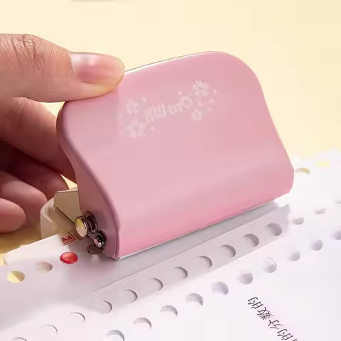 1pc KW-trio 6-Hole Paper Punch Handheld Metal Hole Puncher Capacity 6mm for A4 A5 B5 for Notebook Sc