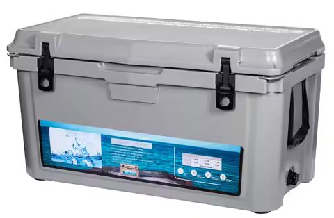 Extra-Thick Insulated Camping Cooler 45qt - Portable Ice Chest Keeps Ice Up to 7 Days - Strap & Hand