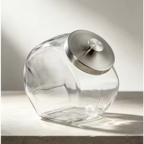 Anchor Hocking Silver Glass with Lid Penny Candy Glass Jar, A Practical Choice for Pantry Jar Storag