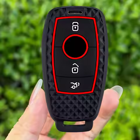 Silicone Car Key Case Cover Keychain for Mercedes Benz E C S GLC GLE Class E200 E400 E63 W213 S550 C