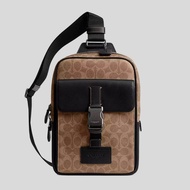 COACH Track Pack In Signature Canvas Tan/Black CX880