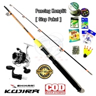 [ COD ] Satu Set Joran BERKWALITAS Fiber Solid SHIKARI KUJIRA 1.5 Meter 16 Kg Reel DAIDO