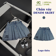 [Nhập mã LAZSOCIAL99 30% tối đa 99k]Chân Váy Bò Xếp Ly ECOCHIC DENIM SKIRT Dáng Ngắn Có Quần Chất Li