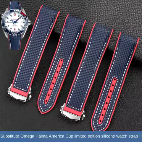 For Omega strap Seamaster 300 Speedmaster 8900 Marine seahorse diving600 American Cup limited editio