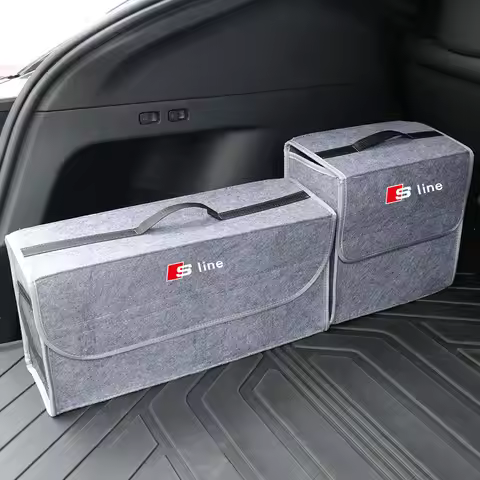 Auto Storage Box Car Trunk Organizer Folding Bag Tidying Accessories For Audi Sline TT A6 C6 C5 C7 A